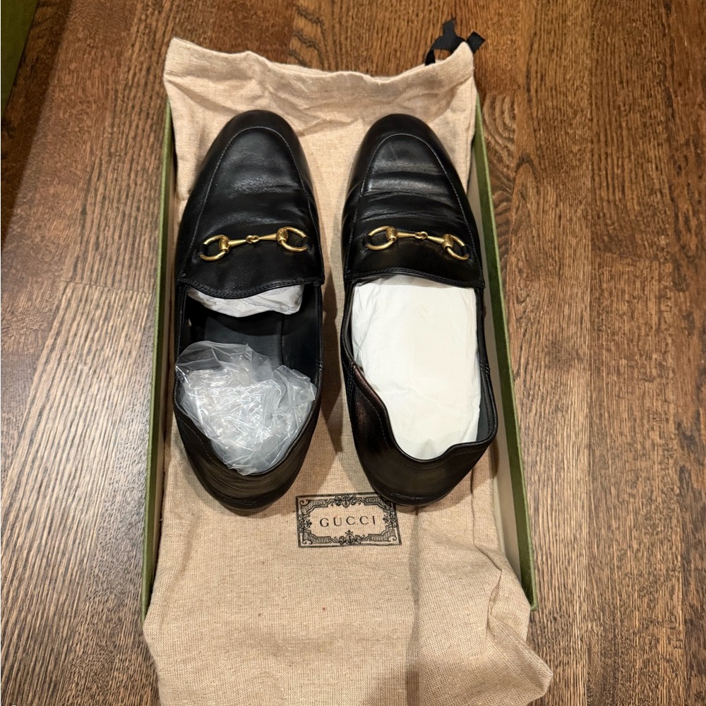 Gucci Brixton Black Leather loafers with Horse-bit/ convertible slides - Picture 3 of 7
